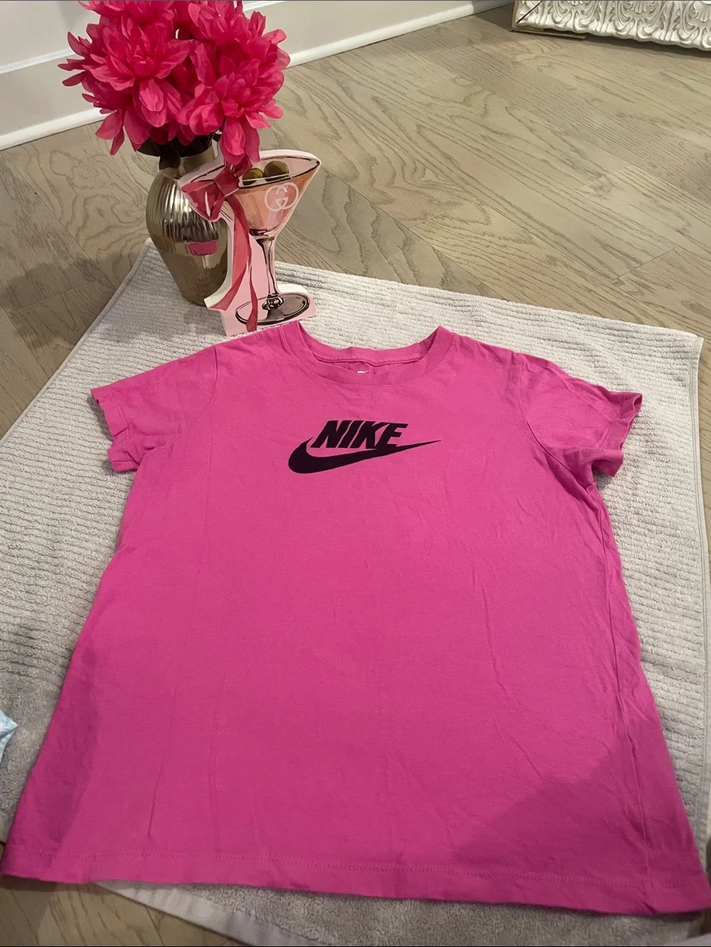 Nike Hot Pink Tee with Black Logo